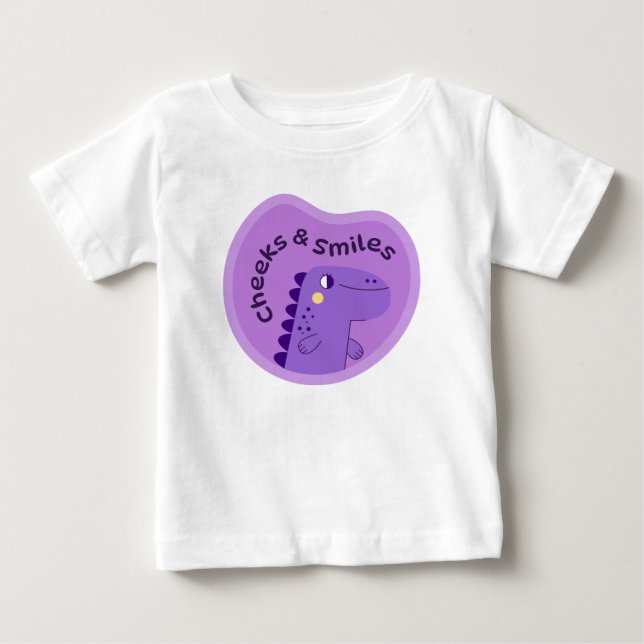Söt dinosaurie som ler T-shirt (Framsida)
