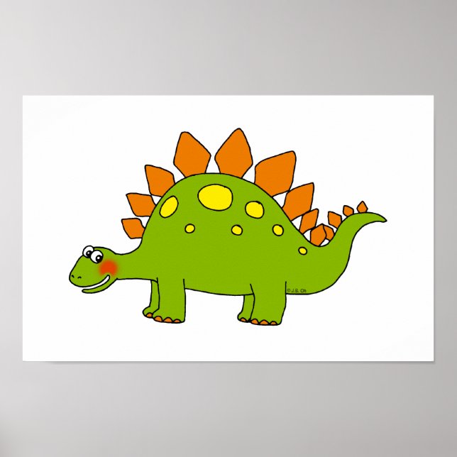 Söt dinosaurie - stegosaurus poster (Framsidan)