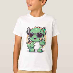 Söt Dinosaurie Tecknad Film T Shirt