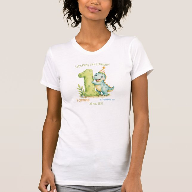 Söt dinosaurie-tema födelsedag t shirt (Framsida)