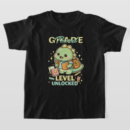 Söt dinosaurie Tredje klass nivå upplåst 3:e barn T Shirt