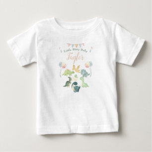Söt dinosaurie vattenfärg personlig baby t shirt