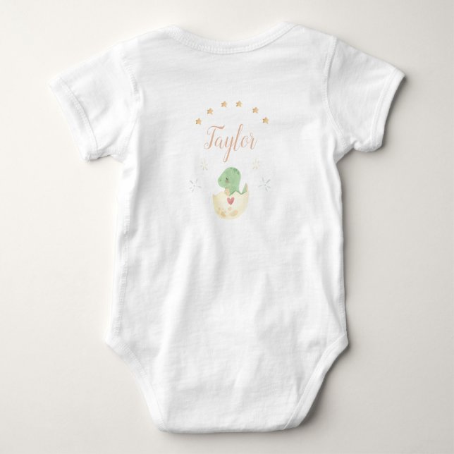 Söt dinosaurie vattenfärgspersonalisering t shirt (Baksida)