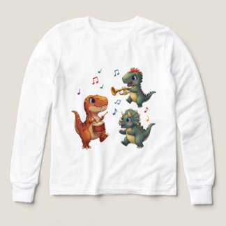Söt dinosaurieband tecknad illustration t shirt