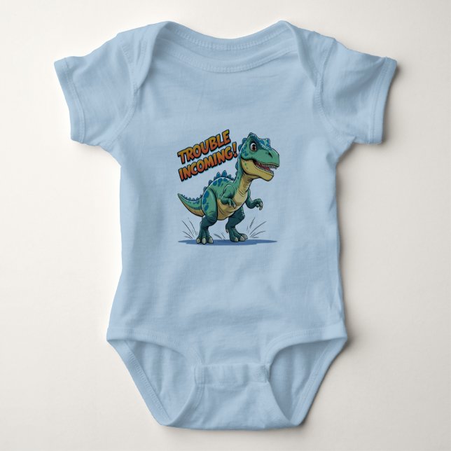 Söt dinosauriebarn bodysuit – problem på ingång! t shirt (Framsida)
