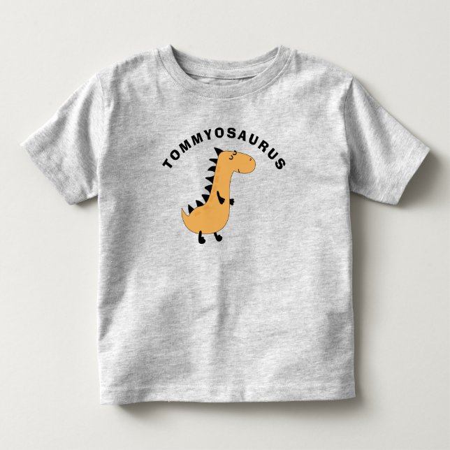 Söt dinosauriepresent med barnets namn Barn T-shir T Shirt (Framsida)