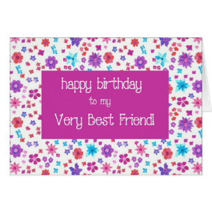 Söt Ditsy Blommigt Best Friend Birthday Hälsningskort