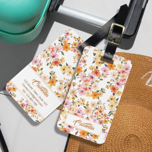 Söt Ditsy Blommönster Gult Orange Mönster Bagagebricka