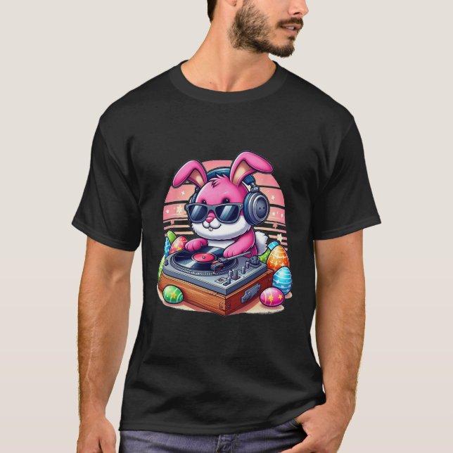 Söt Dj Påskharen  T Shirt (Framsida)