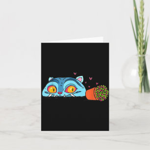 Söt Djävul Katt Rolig Anime Otaku Japansk  Kort