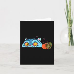 Söt Djävulskatt Rollig Anime Otaku Japansk  Kort