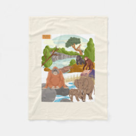 Söt djungel djur babyfilt | Nursery Safari Fleecefilt