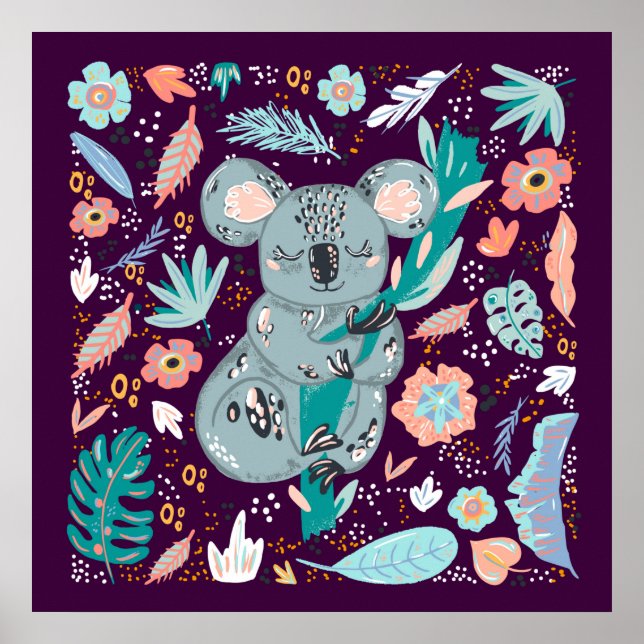 Söt djungel koala björn djur älskare poster (Framsidan)