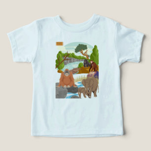 Söt djungeldjurstöd T-shirt Skog