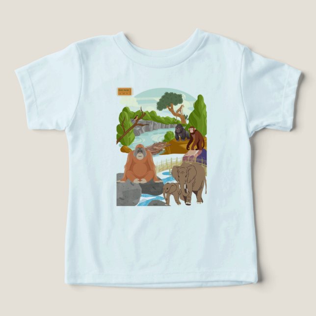 Söt djungeldjurstöd T-shirt | Skog (Design Framsida)