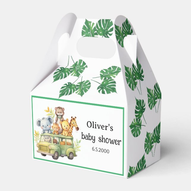 söt djungelns safari-djur, babydusch presentaskar (Framsidan Sidan)