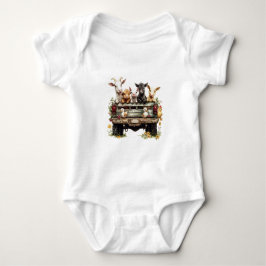 Söt djur bondgård på baby body t shirt
