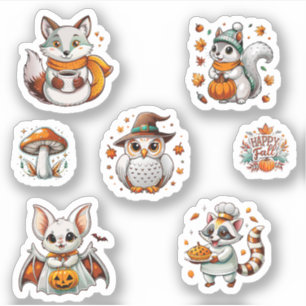 Söt djurfall Stickers Pack Klistermärken