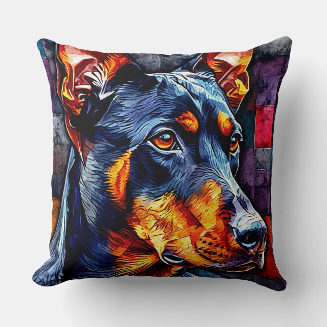 Söt Doberman hund Kudde (Framsida)