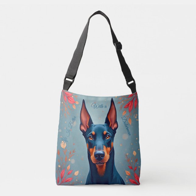 Söt Doberman Pinscher-handväskor – Matchande prese Axelväska (Framsida)
