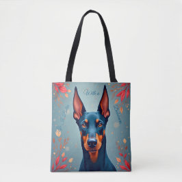 Söt Doberman Pinscher-handväskor – Matchande prese Tygkasse