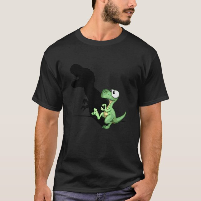 Söt dockteater dinosaurie siluett T-Rex skugga Pla T Shirt (Framsida)