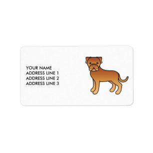 Söt Dogue De Bordeaux-animadog & text Adressetikett