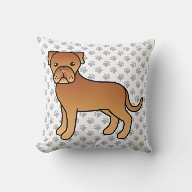 Söt Dogue De Bordeaux-serieteckning Hund Kudde (Framsida)