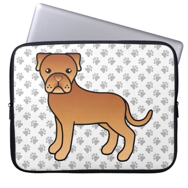 Söt Dogue De Bordeaux Serieteckning Hund Laptop Fodral (Framsidan)