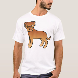 Söt Dogue De Bordeaux Serieteckning Hund T Shirt