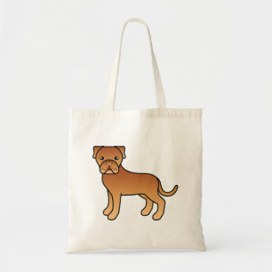 Söt Dogue De Bordeaux Serieteckning Hund Tygkasse