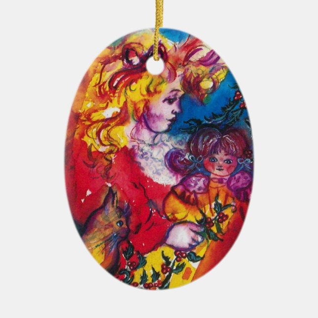 SÖT DOLL JULGRANSPRYDNAD KERAMIK (Framsidan)