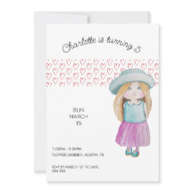 Söt doll vattenfärg Hand-målad