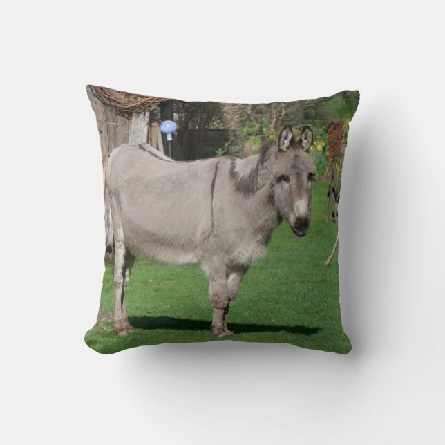 Söt Donkey i trädgården Kudde (Framsida)