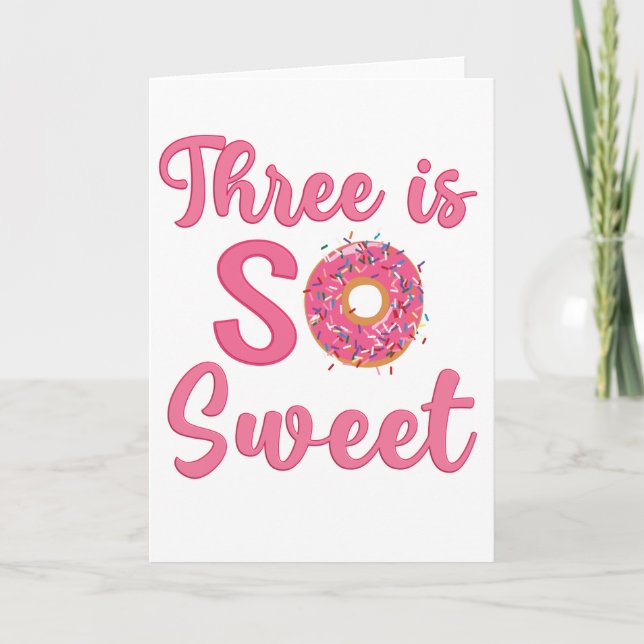 Söt Donut 3-årspresent för 3-årig flicka Kort (Framsida)