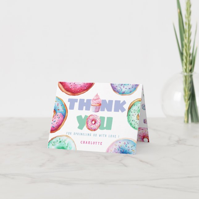 Söt Donut Anpassad Meddelande Barn Födelsedagsfira (Framsida)