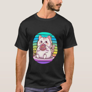 Söt Donut Katt Kittel Med Sol, Pojkar, Flickor, Vu T Shirt