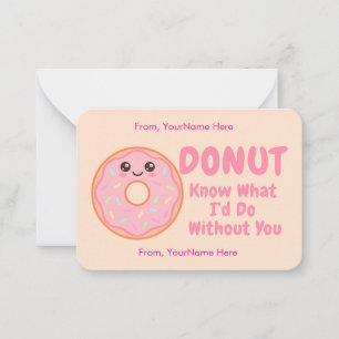 Söt Donut Klassrums Valentine-kort Anteckningskort
