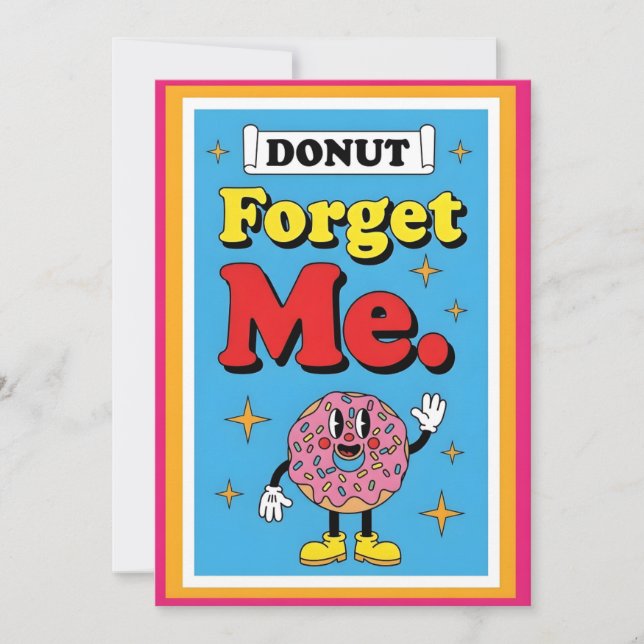 Söt Donut Puns Donut Glöm Mig Inte Rolig Strössel Tack Kort (Framsida)