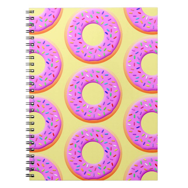 Söt Donut-Ritning Med Strössel Anteckningsbok (Framsidan)