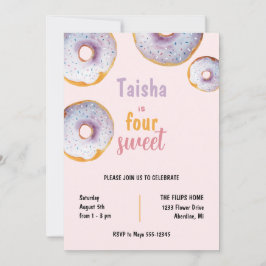 Söt Donut Watercolor Illustration