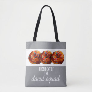 Söt Donutgänget Munkar med strössel på grått Tygkasse