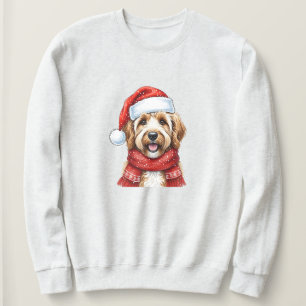 Söt Doodle Hund Jul Santa Hatt & Halsduk T Shirt