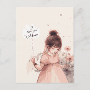 Söt dotter kärlek mamma vykort