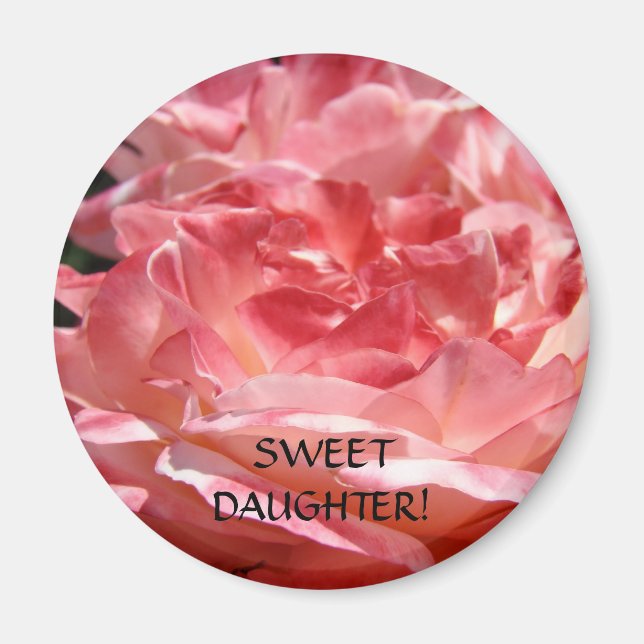 SÖT DOTTER MAGNET Rosa Rosor Magnet Gåva (Framsidan)