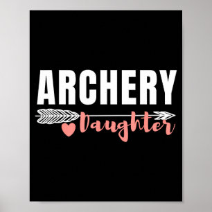 Söt dotter med bågskytte familjefoto poster