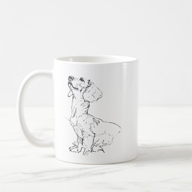 Söt Doxteckning, Hundmamma Kaffemugg (Vänster)