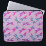 Söt Dragonfly Lila Blue Two Tone Mönster Laptop Fodral<br><div class="desc">Fantastisk drakflygning av dekorativt mönster i nyp,  blåsor och lila.</div>