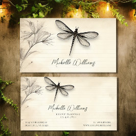 Söt Dragonfly Sketch Vintage Journal Visitkort
