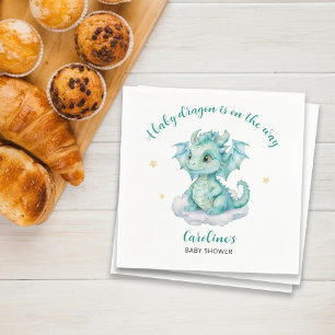 Söt Drak Bebis Baby Shower Pappersservett